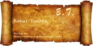 Bakai Toszka névjegykártya
